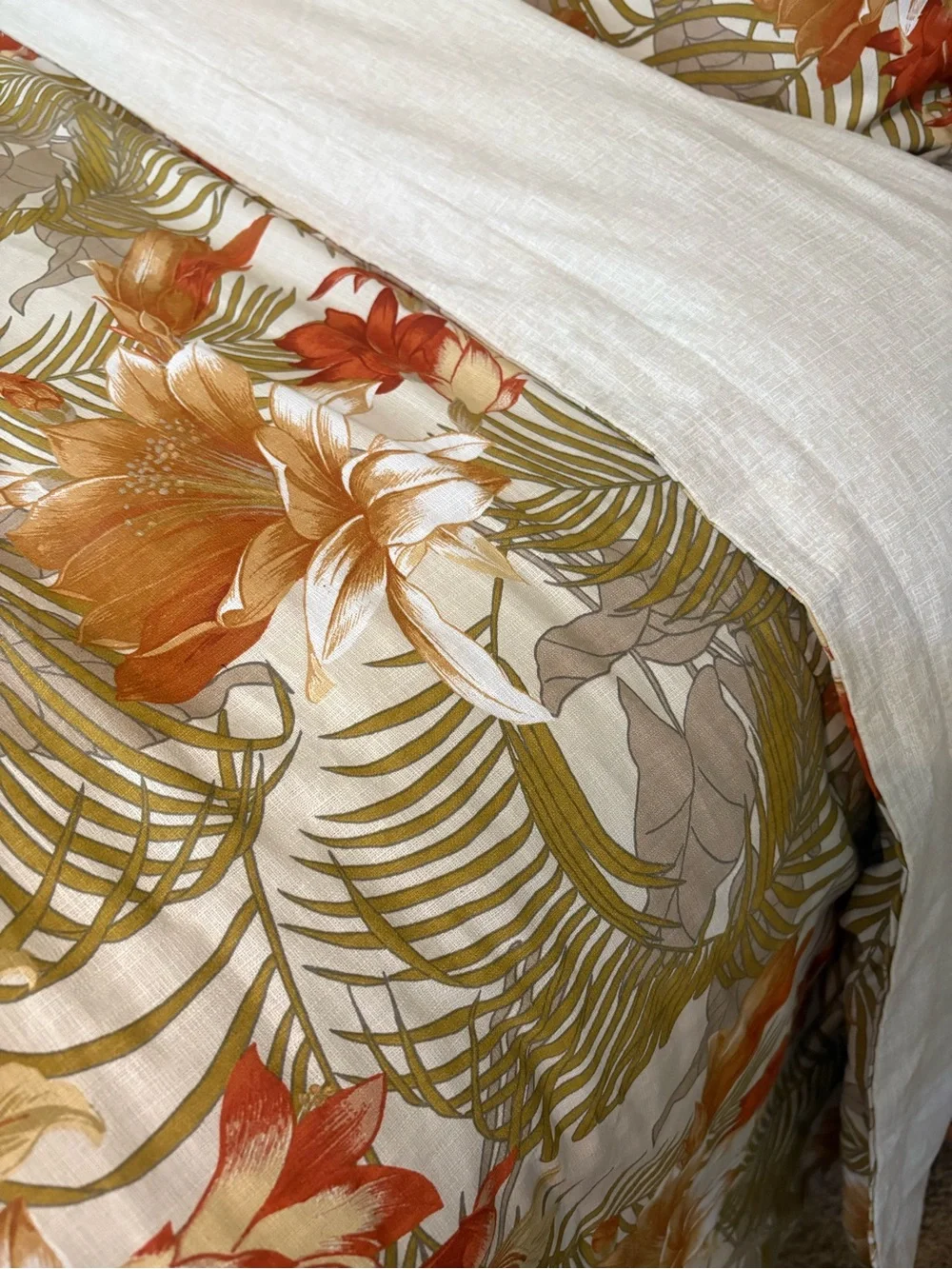 Tommy Bahama Tropical Floral Comforter in Green & Orange